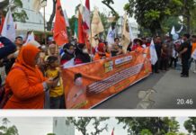 Aksi Partai Buruh Suarakan Nasib Buruh TPL