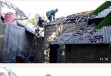 Wujudkan Hunian Layak, Babinsa Kanigoro Bahu Membahu Perbaiki Rumah Warga”