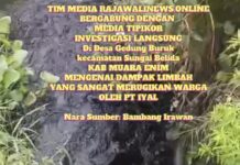 KEMENTRIAN LINGKUNGAN HIDUP DAN GAKUM DIMINTAM BERTINDAK PT IYAL BUANG LIMBAH CAIR KE SUNGAI