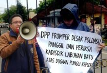 DPP FROMPER Desak Poldasu Panggil Dan Periksa Kadisdik Labuhan Batu Atas Dugaan Pungli Kepsek”