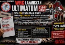 WRC AKAN LAYANGKAN ULTIMATUM 7X24 JAM KE INSPEKTORAT PRABUMULIH: DESAK PENARIKAN 16 KENDARAAN DINAS SESUAI TEMUAN BPK, SIAP GELAR AKSI 28 JUNI
