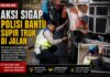 “Aipda Ikhwan Restianto Sigap Bantu Truk Pecah Ban di Tengah Padatnya Lalu Lintas”