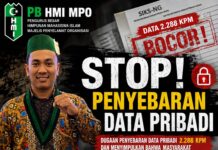 “DUGAAN PENYEBARAN DATA PRIBADI 2.288 KPM, PB HMI MPO DESAK COPOT KADIS SOSIAL KONSEL DAN TEMPUH JALUR HUKUM”