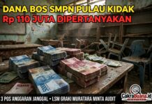 “ANGGARAN BOS SMPN PULAU KIDAK MURATARA JANGGAL: PENGGELEMBUNGAN PERPUSTAKAAN RP 27,7 JUTA DAN PEMELIHARAAN SAPRAS RP 25,4 JUTA DIPERTANYAKAN”